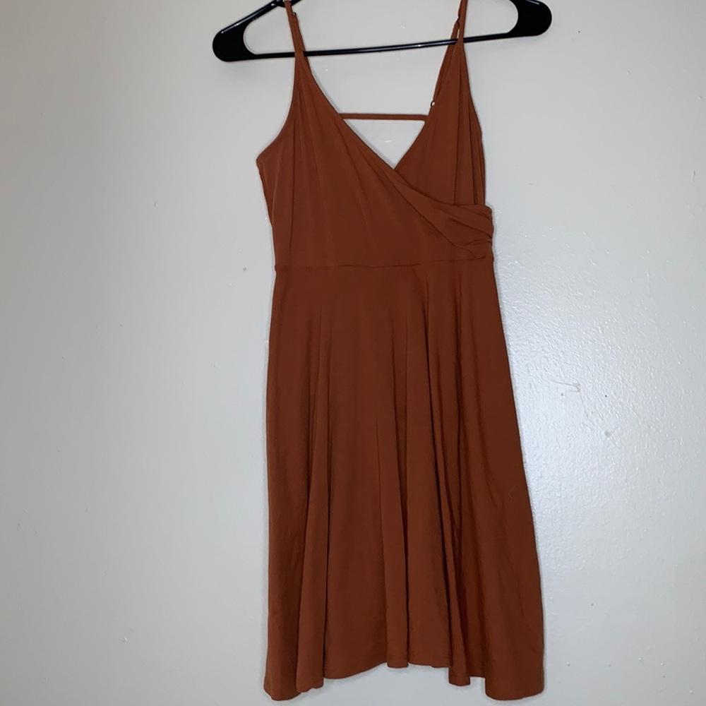 Burnt orange mid sundress with adjustable straps